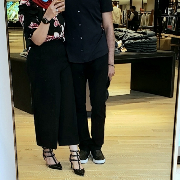 100% Authentic Valentino Noir Black Rockstud kitten heels Sz 38 - Picture 10 of 11